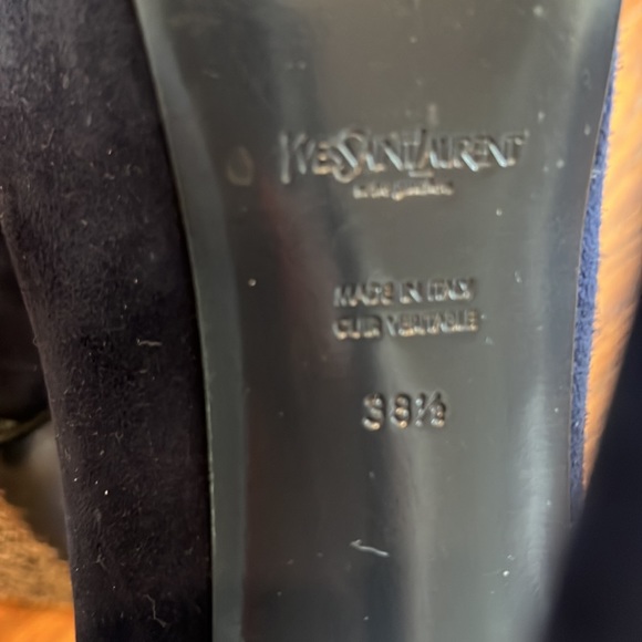 YSL! Classics! Timeless! Navy Blue Suede. Size 38.5 - Picture 9 of 12